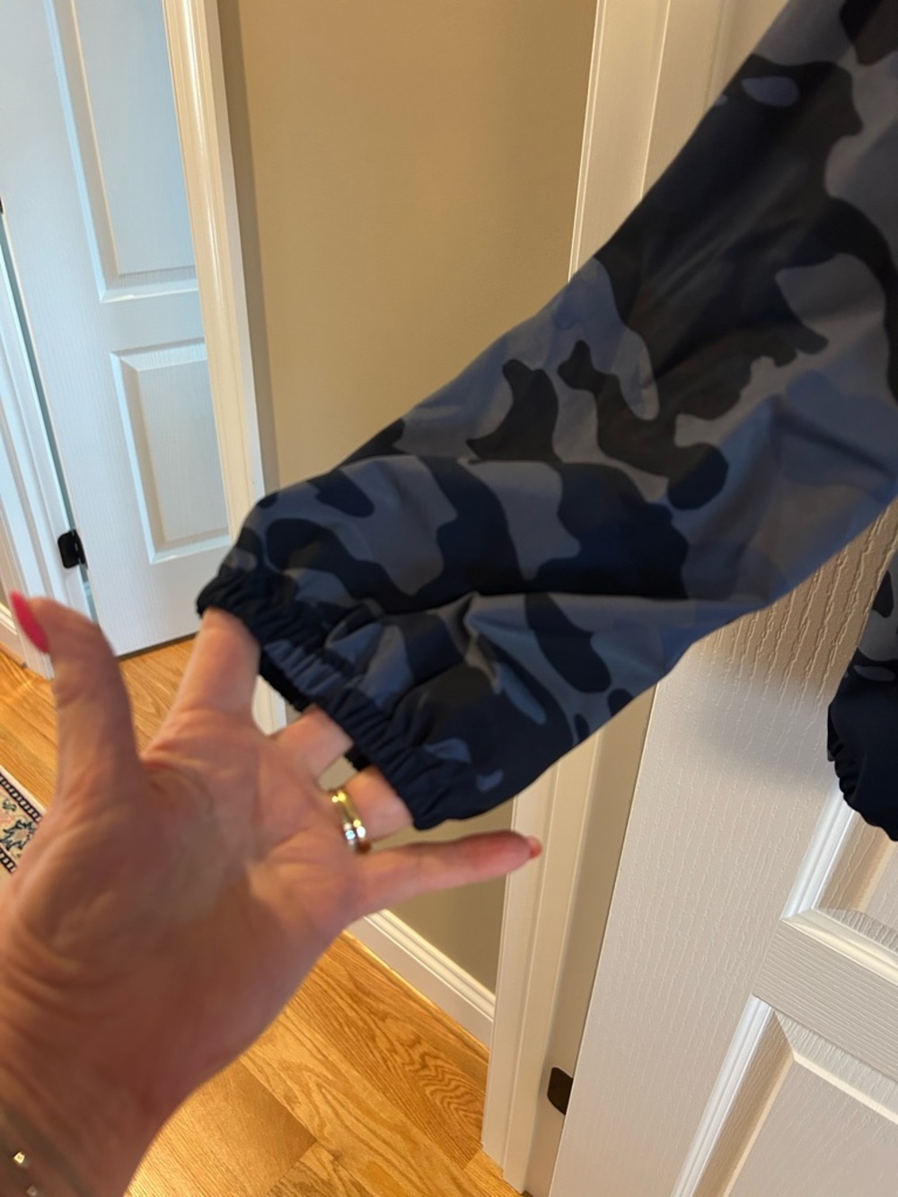 Chico's Blue Camo Full-Zip Utility Jacket - Picture 3 of 6